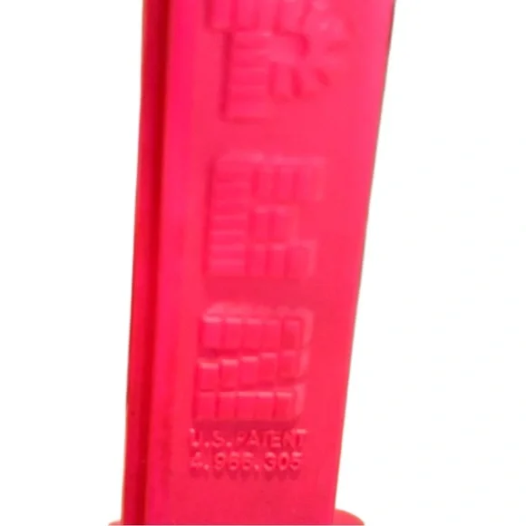 🌍Vintage 1990s Blue Tinted Crystal Polly Pumpkin Pez Dispenser on Hot Pink Stem - Picture 4 of 6